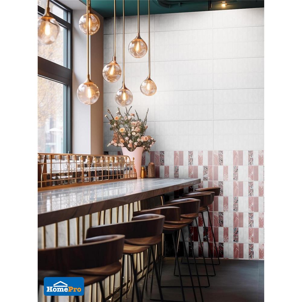 กระเบื้องผนัง 30x60 ซม. TARA ซามูเอล ขาว-ชมพู 0.9M2
