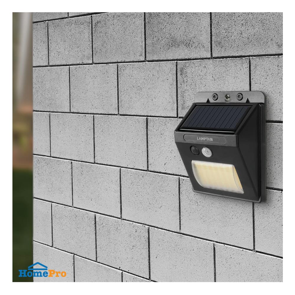 ไฟผนังภายนอก SOLAR LAMPTAN MODIFY 5 วัตต์ DAYLIGHT/WARM WHITE สีดำ