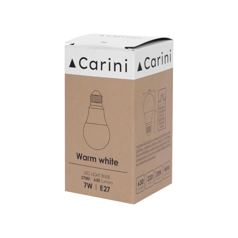หลอด LED CARINI A60 ECOLIFE 7 วัตต์ WARM WHITE E27