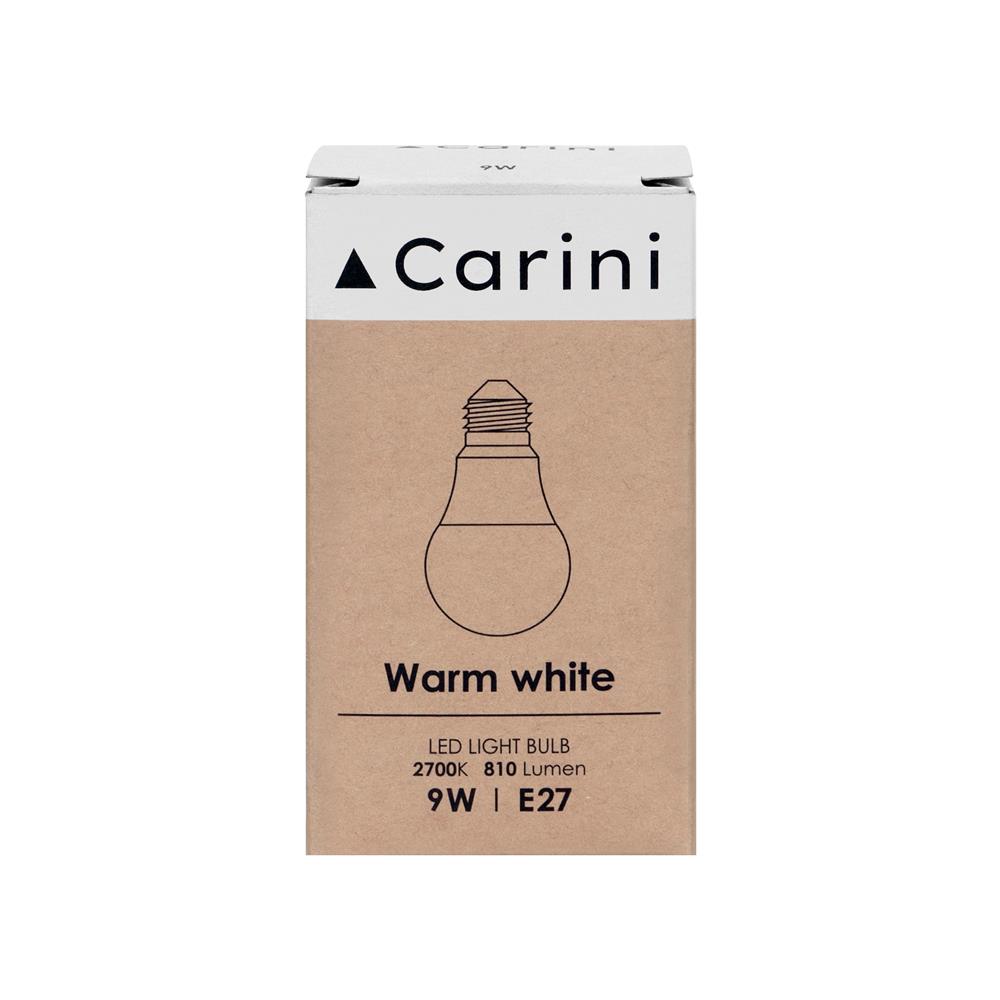 หลอด LED CARINI A60 ECOLIFE 9 วัตต์ WARM WHITE E27