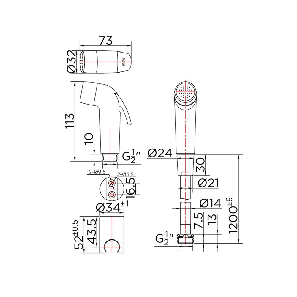 สายฉีดชำระครบชุด KARAT FAUCET KA-03-325-11 สีขาว