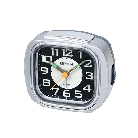 นาฬิกาตั้งโต๊ะพลาสติก RHYTHM CRE847WR19 3X3.5 นิ้ว สีเงิน