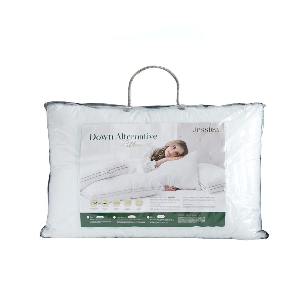 หมอนหนุน ขนห่านเทียม JESSICA D-ALTERNATIVE 26072-MEDIUM 18x28 นิ้ว สีขาว