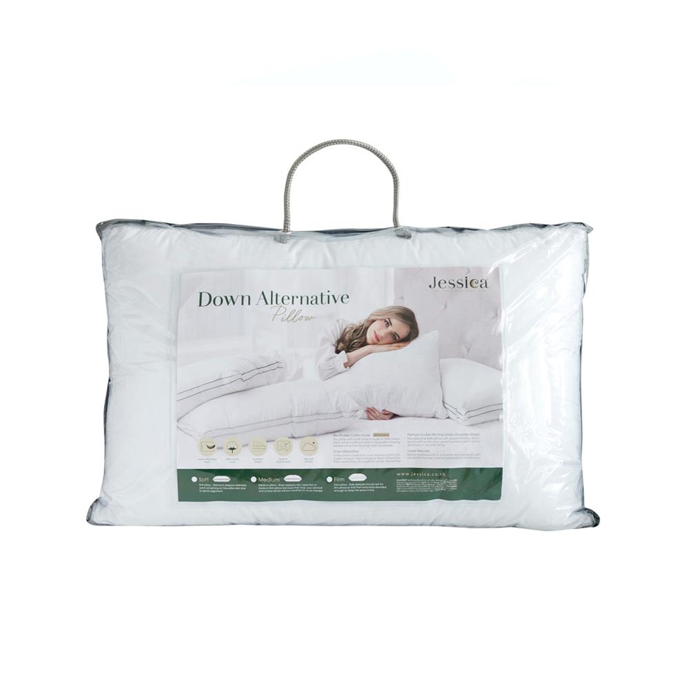 หมอนหนุน ขนห่านเทียม JESSICA D-ALTERNATIVE 26073-FIRM 18x28 นิ้ว สีขาว
