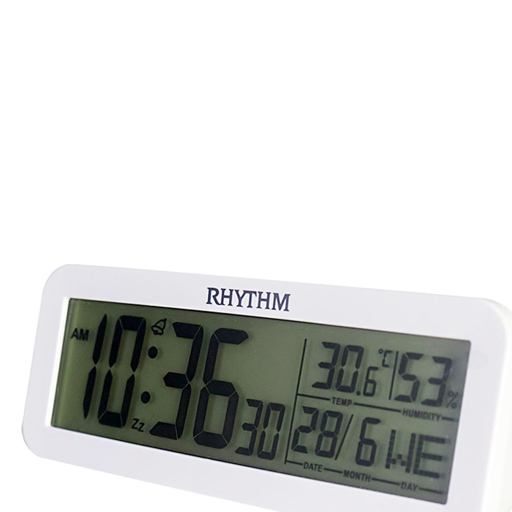 นาฬิกาดิจิทัล LED RHYTHM LCT107NR03 2X5.5 นิ้ว สีขาว