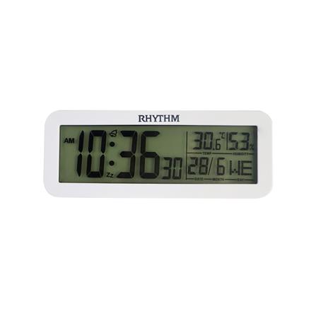 นาฬิกาดิจิทัล LED RHYTHM LCT107NR03 2X5.5 นิ้ว สีขาว