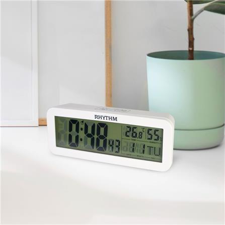 นาฬิกาดิจิทัล LED RHYTHM LCT107NR03 2X5.5 นิ้ว สีขาว_3