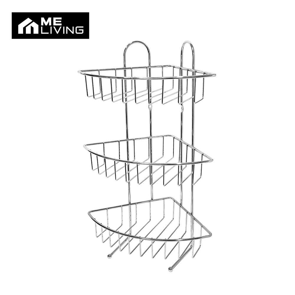 ชั้นเข้ามุมโครเมียม 3 ชั้น ทรงโค้ง ME LIVING CROMO 21x21x45 ซม.