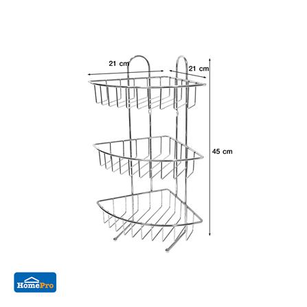 ชั้นเข้ามุมโครเมียม 3 ชั้น ทรงโค้ง ME LIVING CROMO 21x21x45 ซม._4