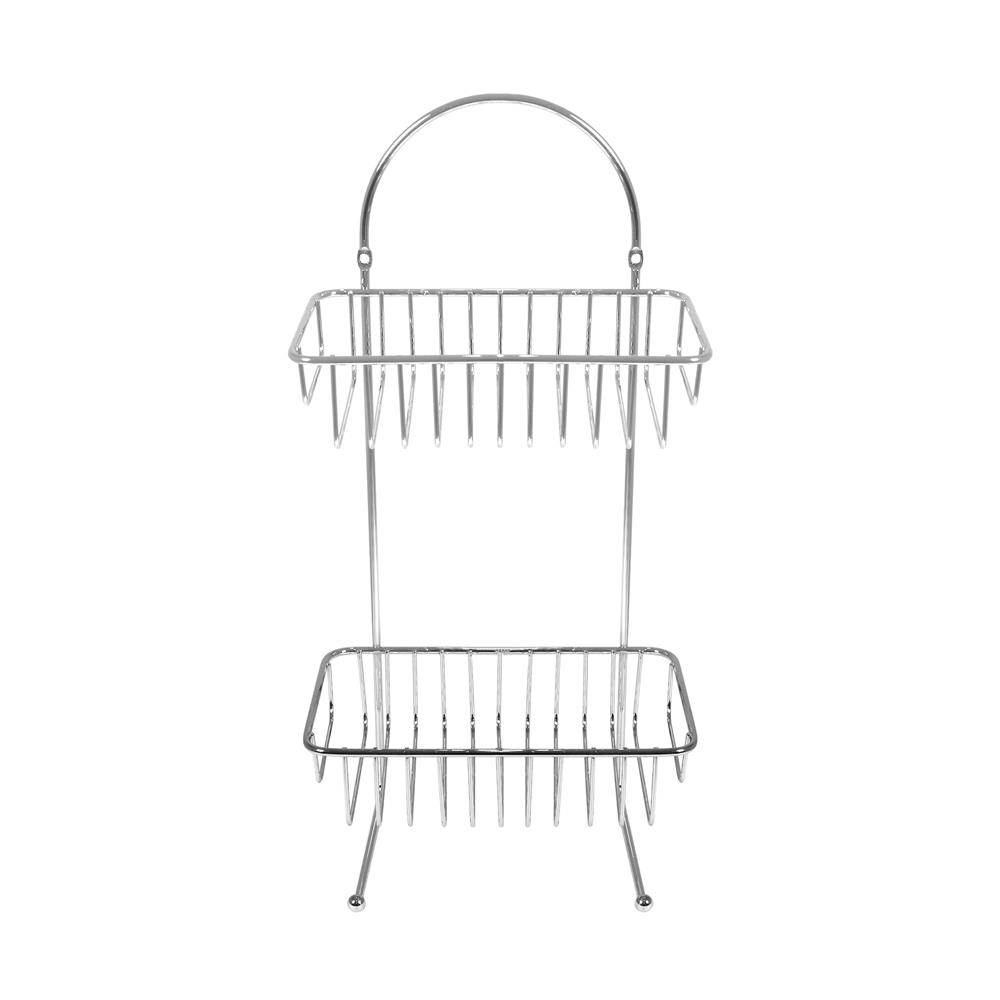 ชั้นวางของติดผนังโครเมียม 2 ชั้น ทรงเหลี่ยม ME LIVING CROMO 25x14x40 ซม.