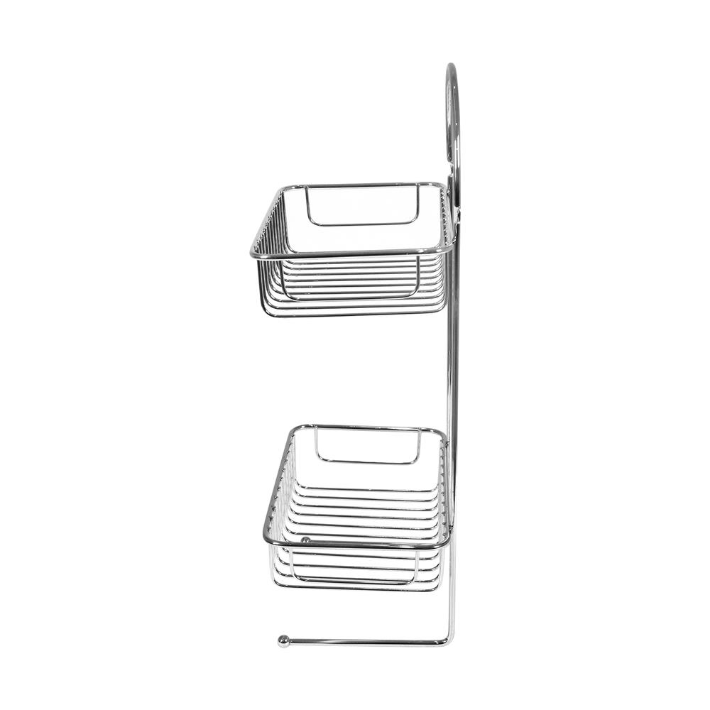 ชั้นวางของติดผนังโครเมียม 2 ชั้น ทรงเหลี่ยม ME LIVING CROMO 25x14x40 ซม.