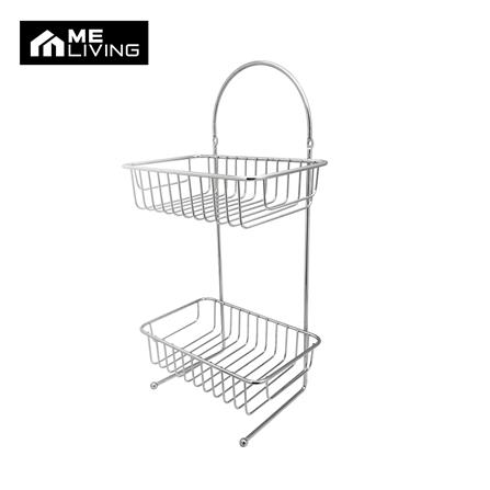 ชั้นวางของติดผนังโครเมียม 2 ชั้น ทรงเหลี่ยม ME LIVING CROMO 25x14x40 ซม._0