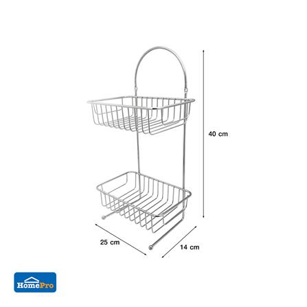 ชั้นวางของติดผนังโครเมียม 2 ชั้น ทรงเหลี่ยม ME LIVING CROMO 25x14x40 ซม._6