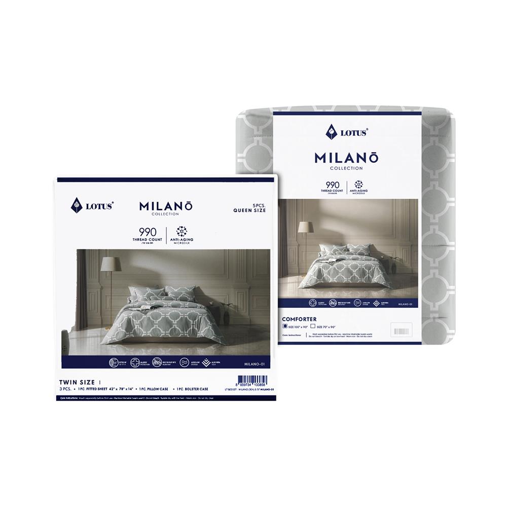 ชุดผ้าปูที่นอน 3.5 ฟุต 4 ชิ้น LOTUS MILANO 01