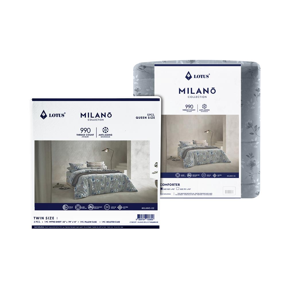 ชุดผ้าปูที่นอน 3.5 ฟุต 4 ชิ้น LOTUS MILANO 02