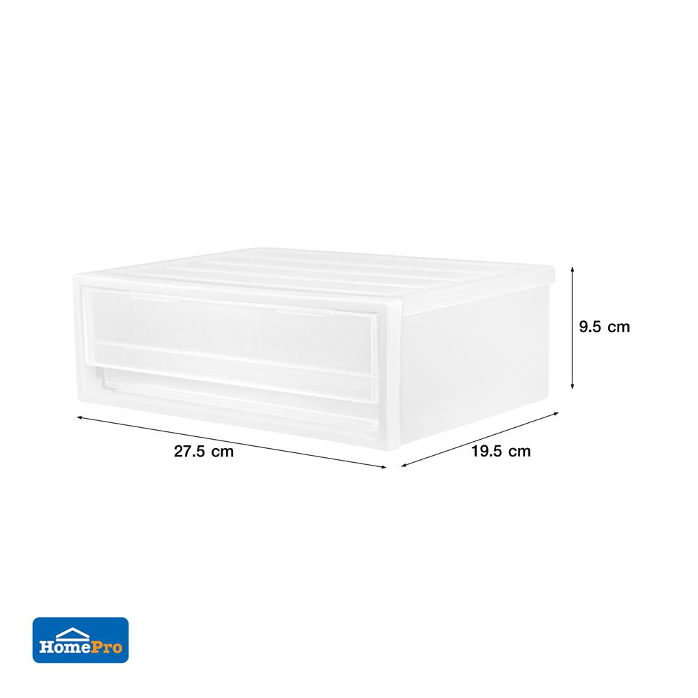 กล่องลิ้นชัก 1 ช่อง STACKO CK-11 19.5x27.5x9.5 ซม. สีขาว