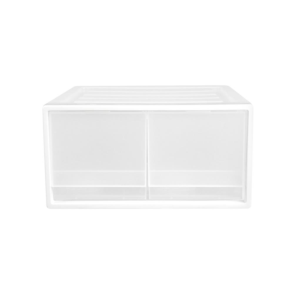 กล่องลิ้นชัก 2 ช่อง STACKO CK-32 26x33x13.5 ซม. สีขาว