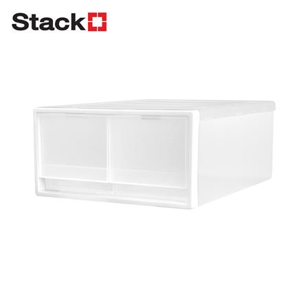 กล่องลิ้นชัก 2 ช่อง STACKO CK-32 26x33x13.5 ซม. สีขาว_1