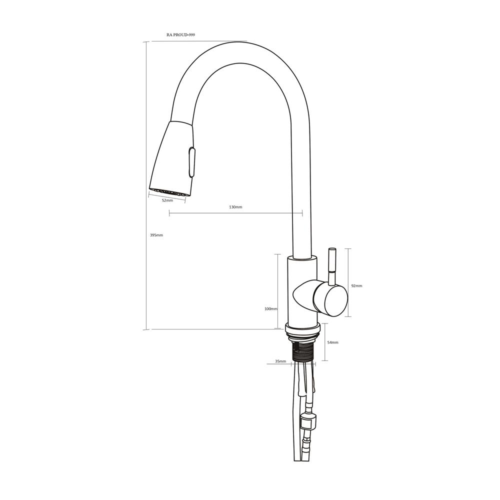 ก๊อกซิงค์เดี่ยวเคาน์เตอร์ RASLAND RA PROUD-999