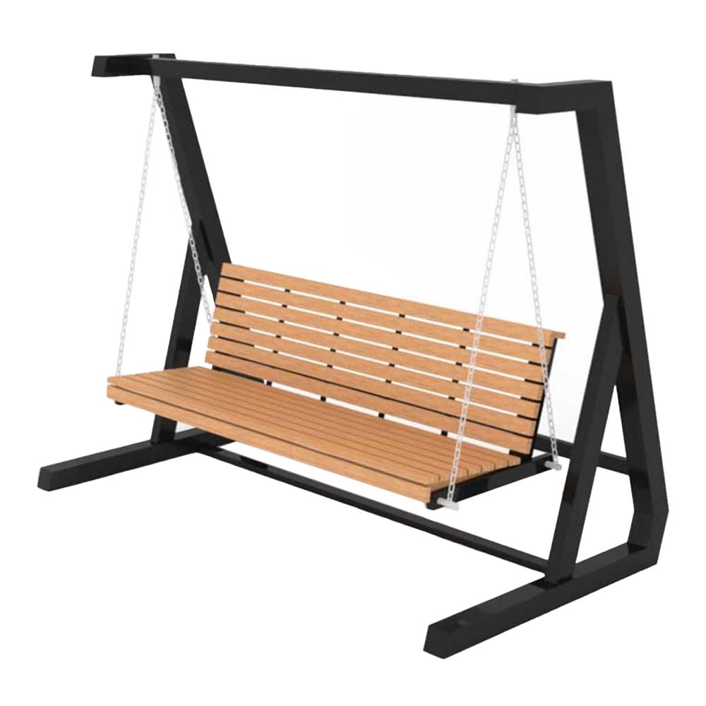 ชิงช้า 3 ที่นั่ง BUA DESIGN WINTER ECO WOOD สีไม้ธรรมชาติ/ดำ