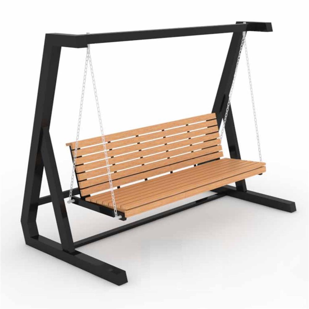 ชิงช้า 3 ที่นั่ง BUA DESIGN WINTER ECO WOOD สีไม้ธรรมชาติ/ดำ