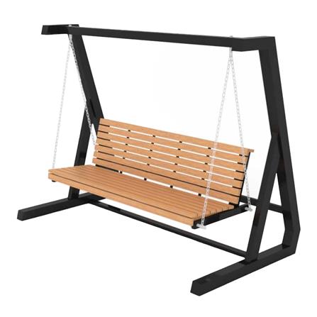 ชิงช้า 3 ที่นั่ง BUA DESIGN WINTER ECO WOOD สีไม้ธรรมชาติ/ดำ