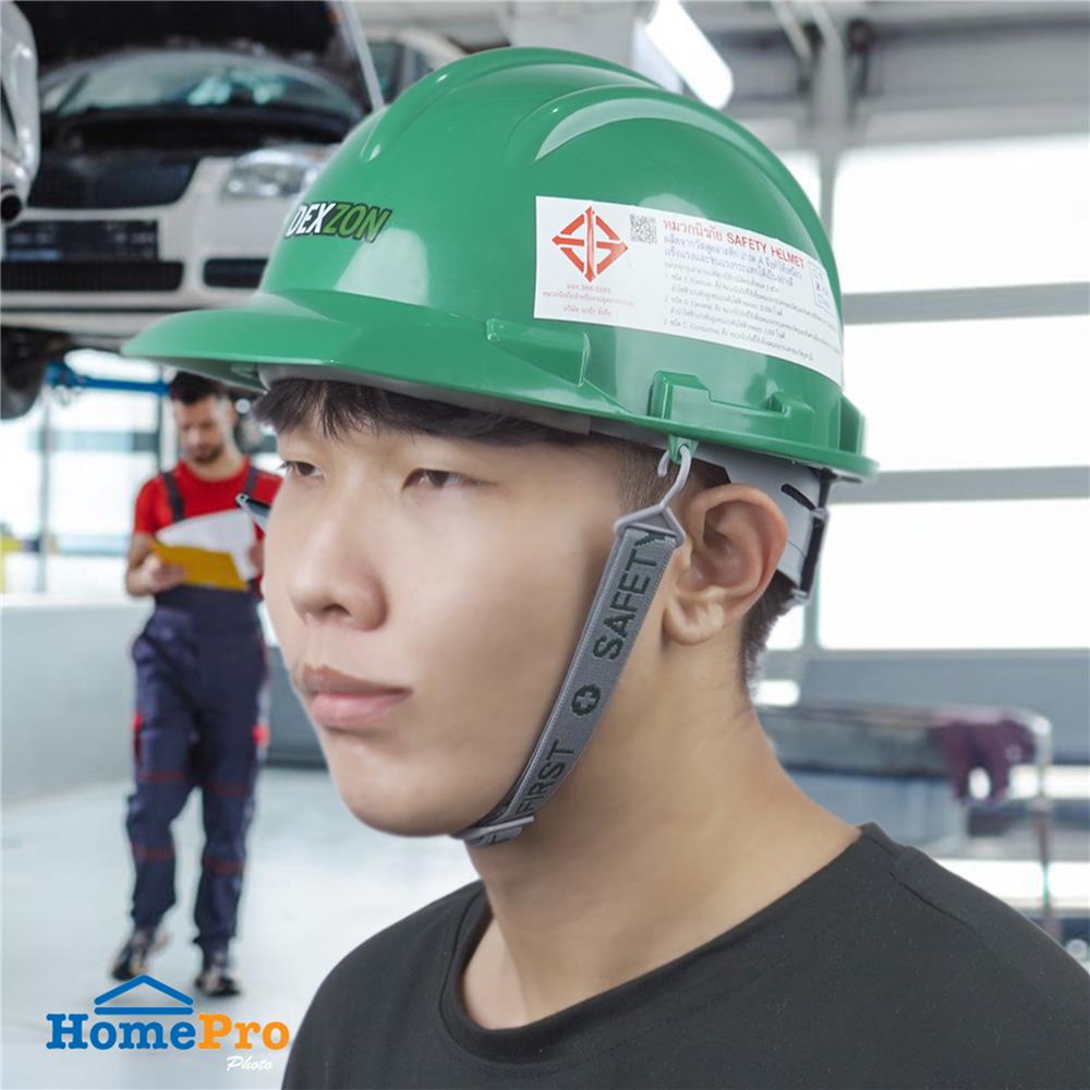 หมวกนิรภัย HDPE มาตรฐานมอก. DEXZON 2332 สีเขียว
