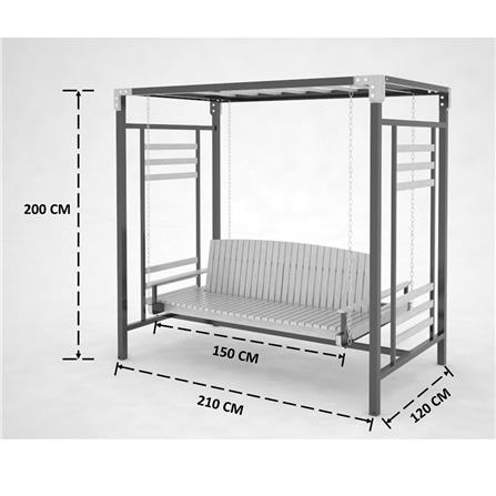 ชิงช้า 3 ที่นั่ง BUA DESIGN SPRING ECO WOOD สี OAK/ดำ_6