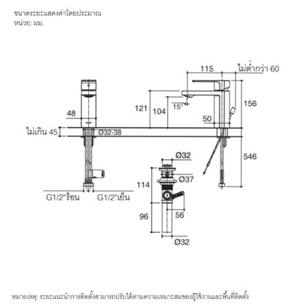 ก๊อกอ่างล้างหน้าผสม KOHLER K-23472T-4-BL_1