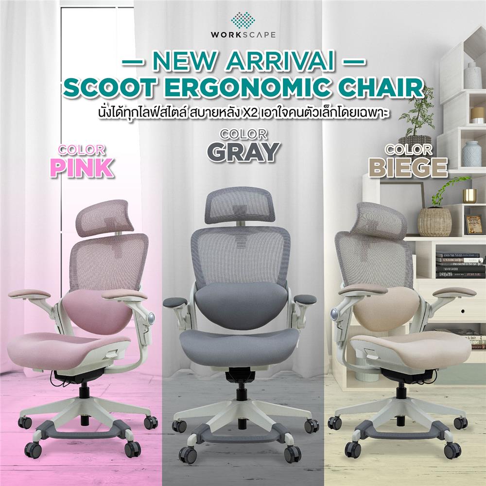 เก้าอี้สุขภาพ WORKSCAPE SCOOT WCH-00014 สีเทา/ขาว