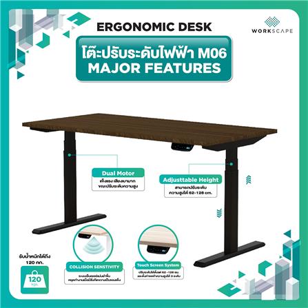 โต๊ะปรับระดับไฟฟ้า WORKSCAPE WDH-00011 180 ซม. สีอเมริกาโน/ดำ_5
