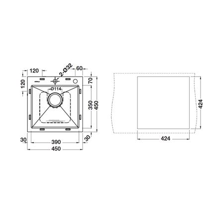 ซิงค์ฝัง 1 หลุม HAFELE MARIA 495.39.607 สีเงิน_3