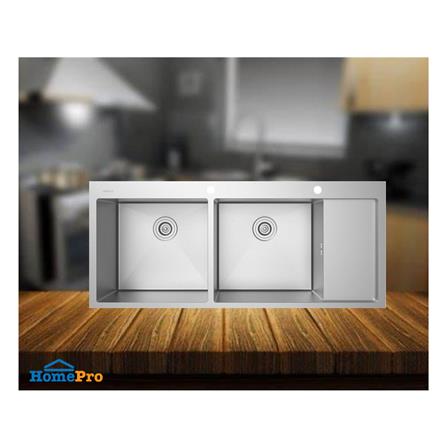 ซิงค์ฝัง 2 หลุม 1 ที่พัก HAFELE MARIA 495.39.612 สีเงิน_1