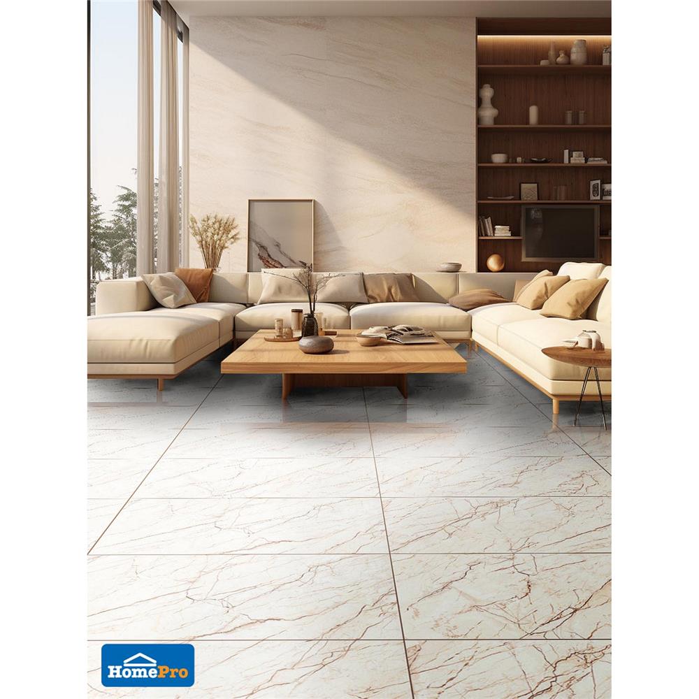 กระเบื้องพื้นพอร์ซเลน 60x120 ซม. TARA มอเรค ไวท์ A 1.44 ตร.ม.