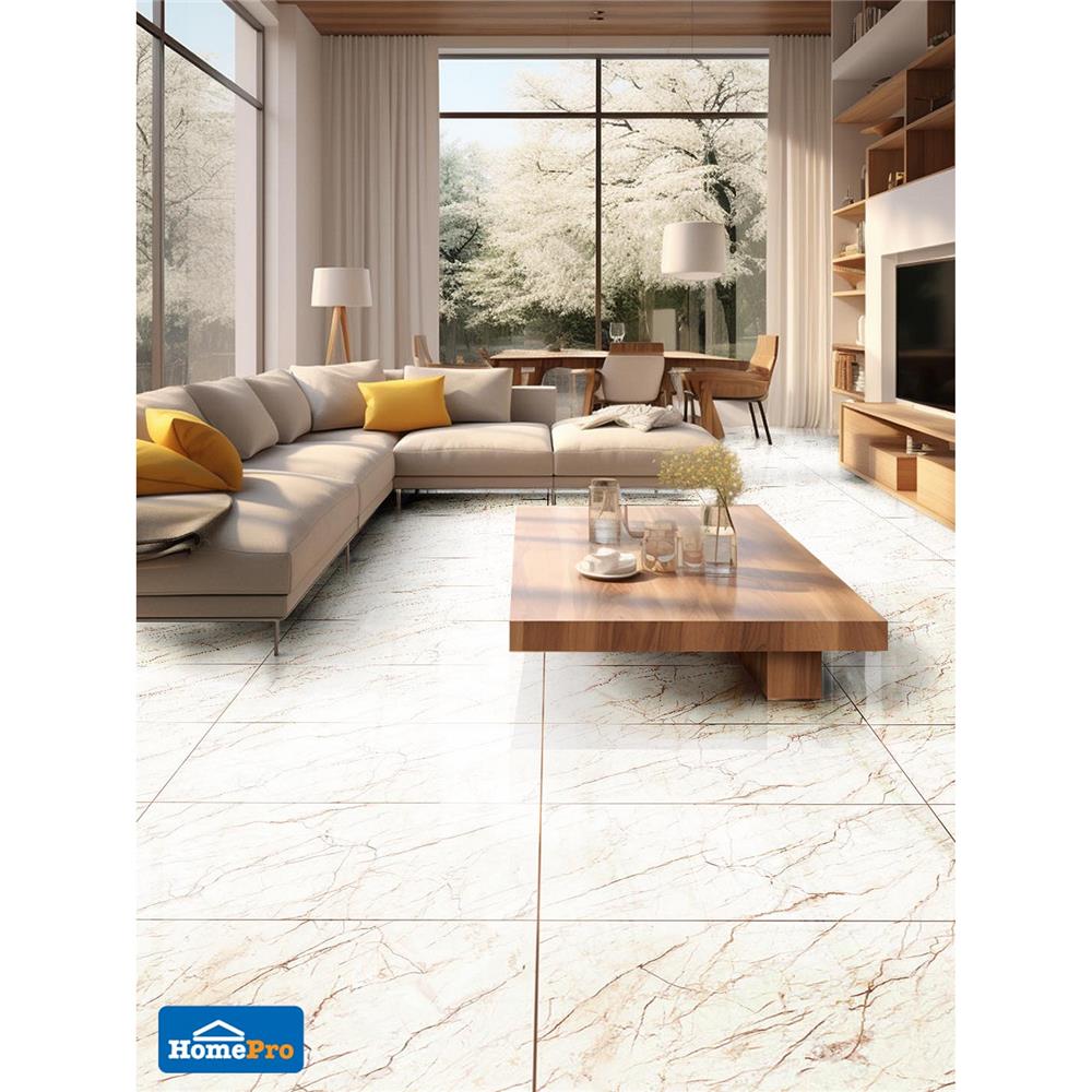 กระเบื้องพื้นพอร์ซเลน 60x120 ซม. TARA มอเรค ไวท์ A 1.44 ตร.ม.