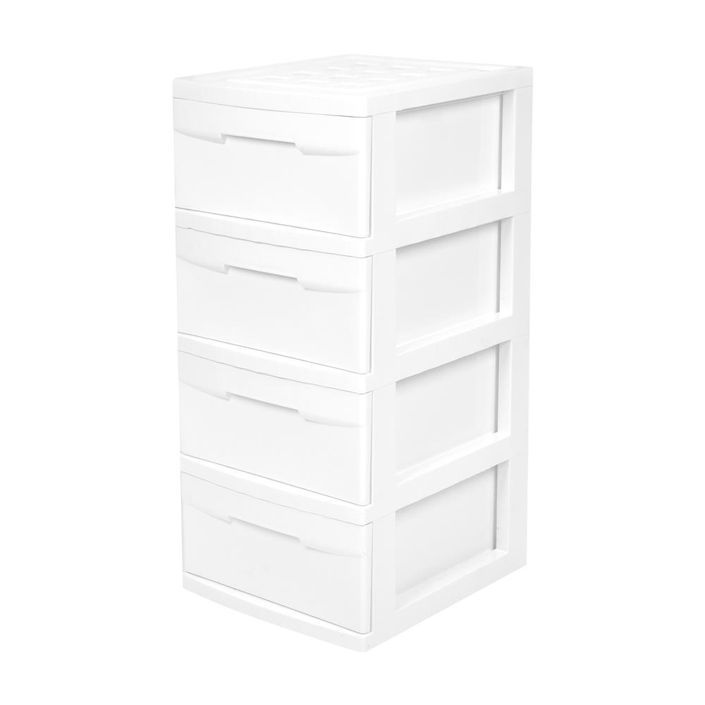 ตู้ลิ้นชัก 4 ชั้น STACKO SNOWY 45x40x84 ซม. สีขาว_0