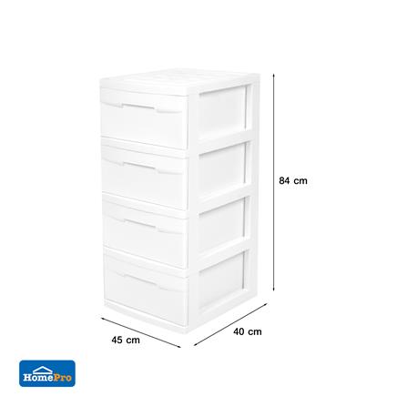 ตู้ลิ้นชัก 4 ชั้น STACKO SNOWY 45x40x84 ซม. สีขาว_7