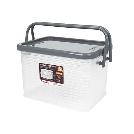 กล่องฝาล็อกหูหิ้ว 6 ลิตร STACKO 19.6x28.2x18.1 ซม. สีเทา