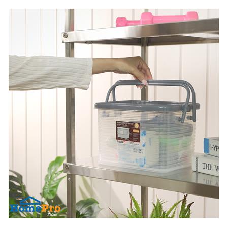 กล่องฝาล็อกหูหิ้ว 6 ลิตร STACKO 19.6x28.2x18.1 ซม. สีเทา_4