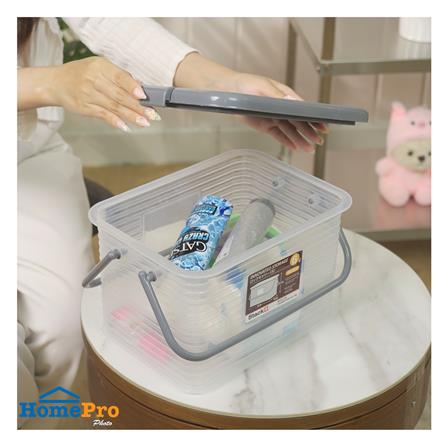 กล่องฝาล็อกหูหิ้ว 6 ลิตร STACKO 19.6x28.2x18.1 ซม. สีเทา_5