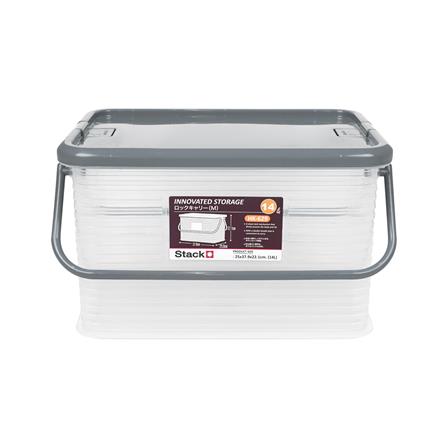 กล่องฝาล็อกหูหิ้ว 14 ลิตร STACKO 25x37.9x22.1 ซม. สีเทา_2