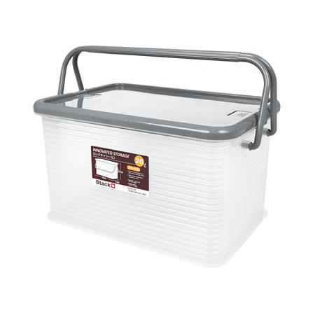 กล่องฝาล็อกหูหิ้ว 26 ลิตร STACKO 31x46.5x26.2 ซม. สีเทา_1