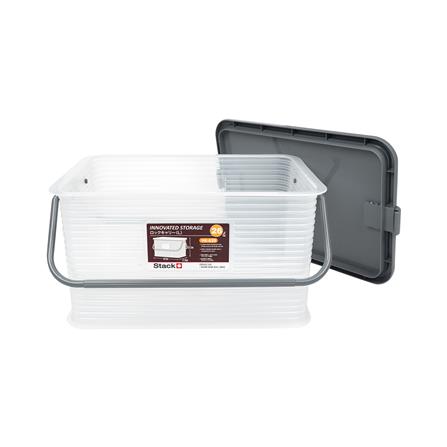 กล่องฝาล็อกหูหิ้ว 26 ลิตร STACKO 31x46.5x26.2 ซม. สีเทา_3
