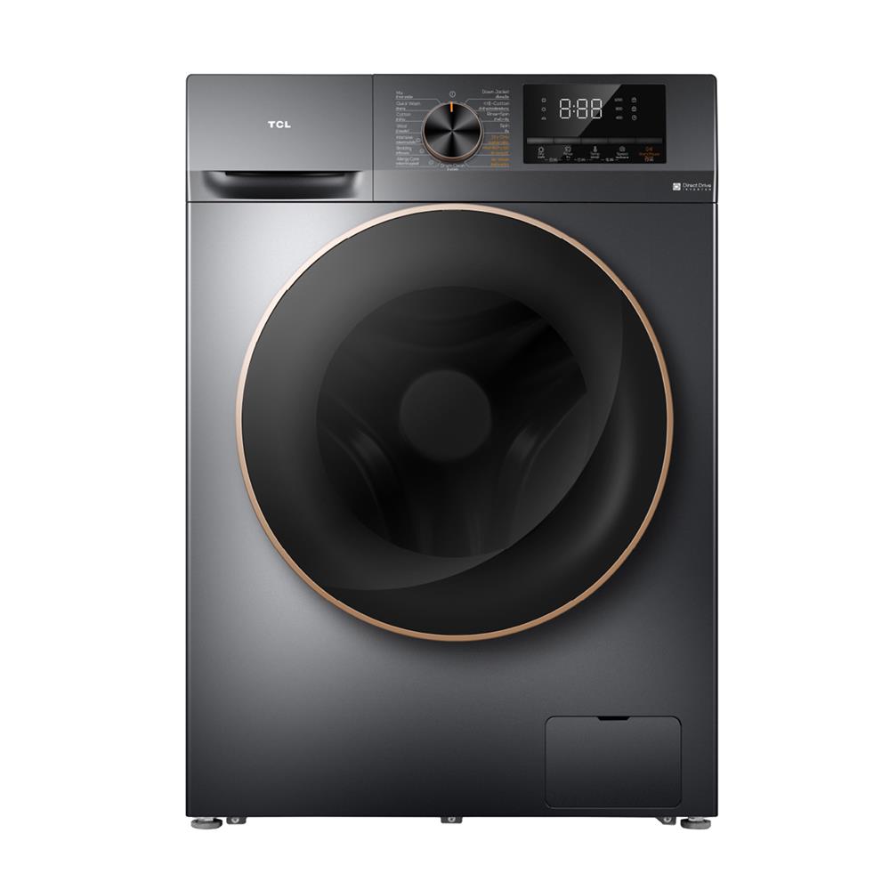 เครื่องซักอบผ้าฝาหน้า TCL WT11EPWDG 10/7 กก. 1200RPM อินเวอร์เตอร์ สีเทา