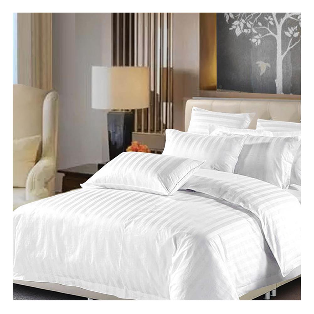 ผ้าปูที่นอน 3.5 ฟุต SWENY HOTEL STRIPE 250T สีขาว