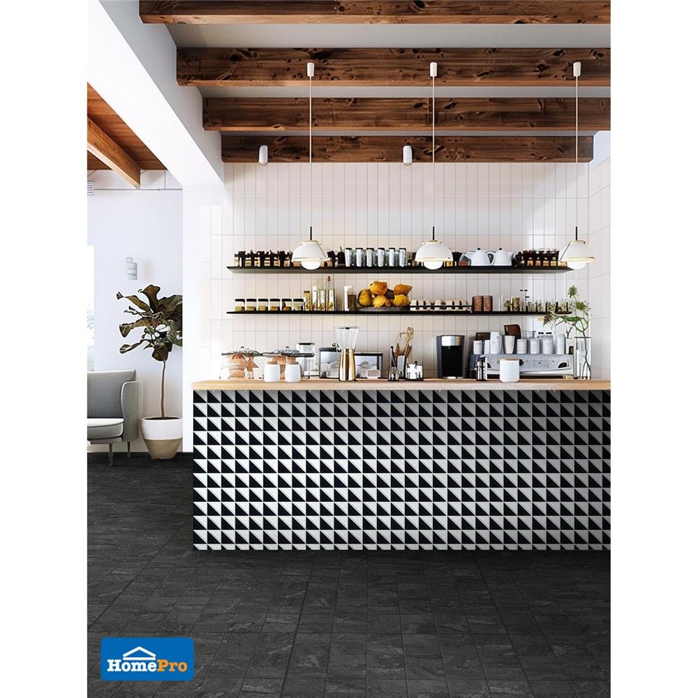 โมเสคพอร์ซเลน 30.85x30.85 ซม. TARA ฮาล์ฟ แบล็ค