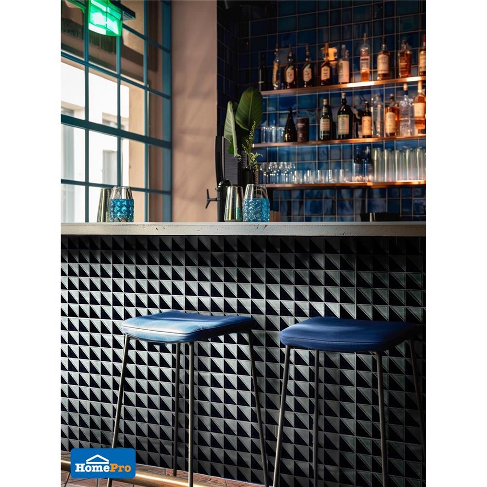 โมเสคพอร์ซเลน 30.85x30.85 ซม. TARA ฮาล์ฟ แบล็ค