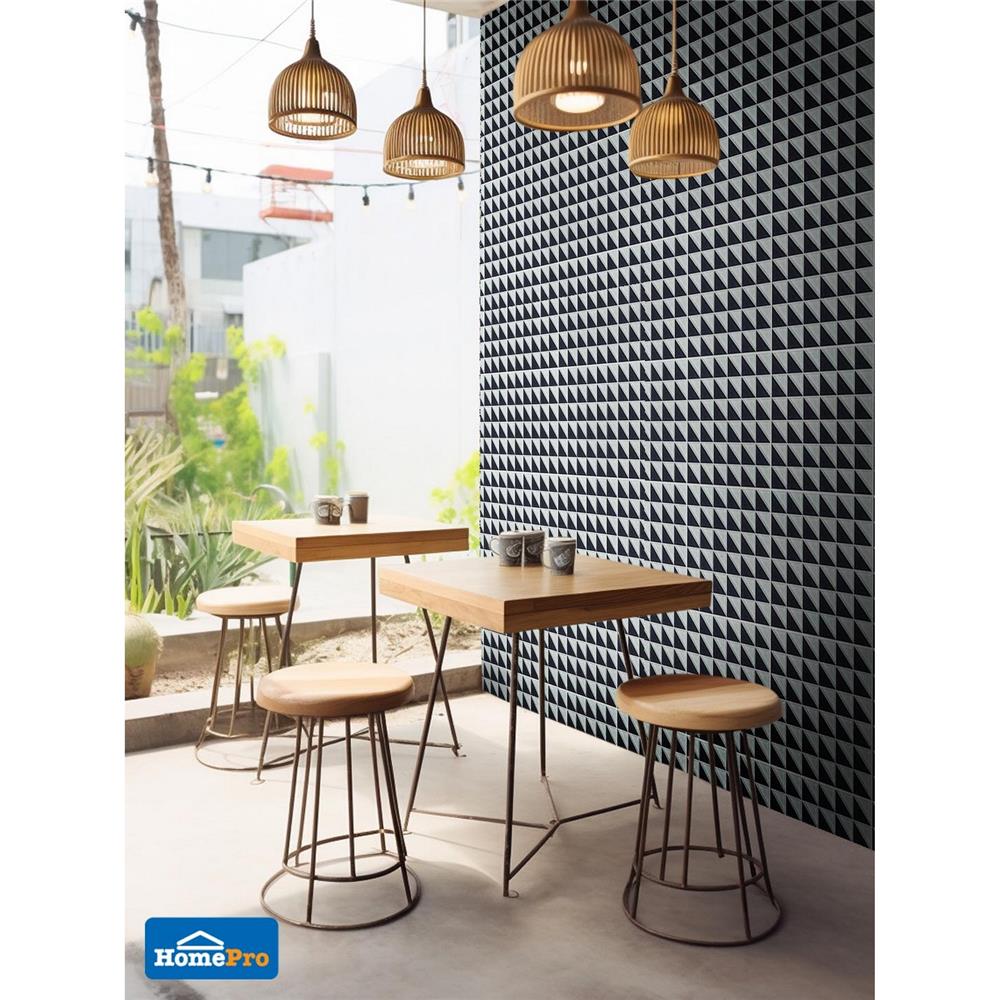 โมเสคพอร์ซเลน 30.85x30.85 ซม. TARA ฮาล์ฟ แบล็ค