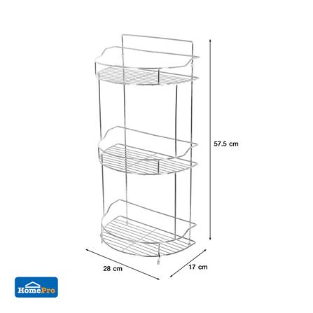 ชั้นวางของโครเมียม 3 ชั้น ทรงครึ่งวงกลม ME LIVING CROMO 28x17x57.5 ซม._6