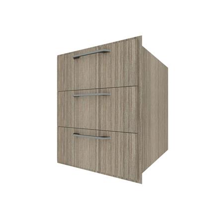 ตู้ลิ้นชัก 3 ชั้น WPC PARAZZO ENZO 50x60 ซม. มือจับสีดำ สีเอ็มไพรโอ๊ก_1